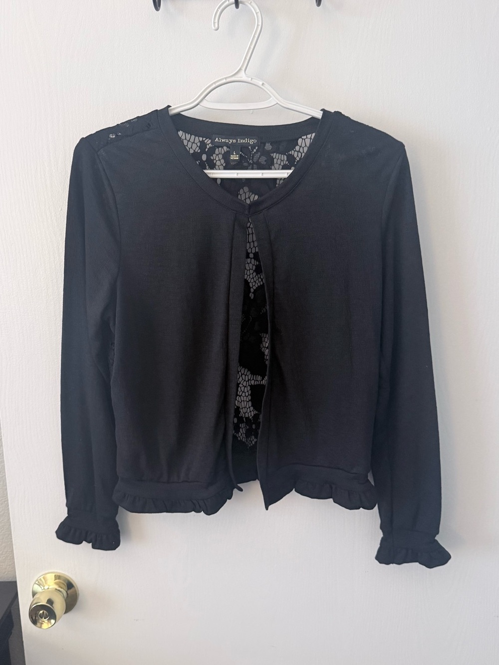 Always Indigo Women's Black Cardigan Sweater